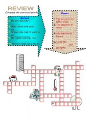 English Worksheet: Review Puzzle 