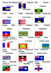 English Worksheet: Caribbean flags and nationalities