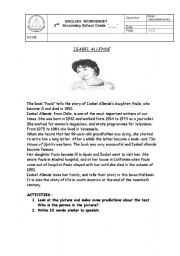 English Worksheet: ISABEL ALLENDE