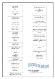 English Worksheet: occupations and professions