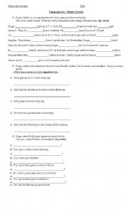 English Worksheet: simple present test