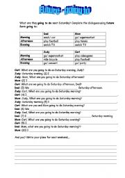 English Worksheet: FUTURE GOING TO