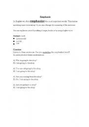 English worksheet: Emphasis and Expression
