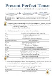 English Worksheet: Present perfect tense