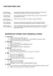 English worksheet: Cartoon Analysis