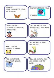 English Worksheet: CARD THREE - CONVERSATION CARDS