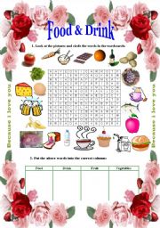 English Worksheet: Food and Drink - Like and Would like (2 pages)