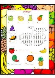 English Worksheet: fruit