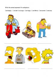 English Worksheet: Feelings & Emotions Simpsons TV serial