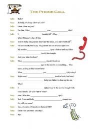 English Worksheet: The Phone Call