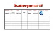 English Worksheet: SCATTERGORIES :NICE TIMESAVER!!!