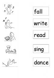 English worksheet: Match the verb to the correct picture