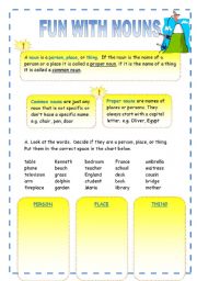 English Worksheet: Fun with Nouns!