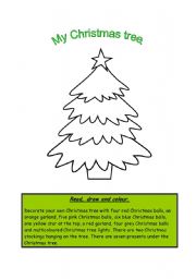 English Worksheet: MY CHRISTMAS TREE