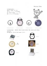 English worksheet: telling time