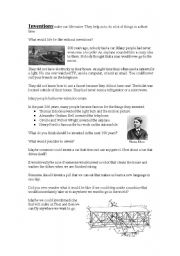 English Worksheet: Inventions: An overview