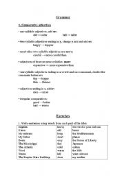 English worksheet: comparatives