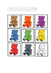 English worksheet: colours