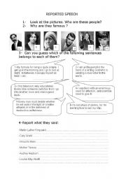 English Worksheet: Report the quotes