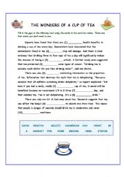 English Worksheet: The Wonders of Tea