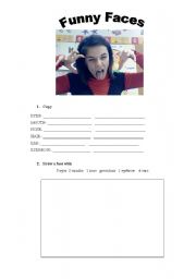 English worksheet: Funny faces