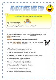 English Worksheet: Adjectives are fun