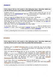 English Worksheet: PEER DICTATION FOR SECOND BACHILLERATO (ENVIRONMENT)