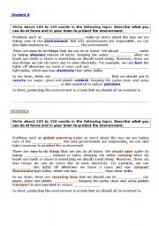 English worksheet: PEER DICTATION FOR SECOND BACHILLERATO (ENVIRONMENT)