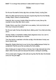 English Worksheet: Unjumble the story