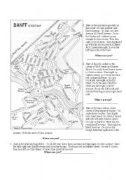 English Worksheet: Following directions - Finding your way