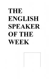 English worksheet: English Speaker