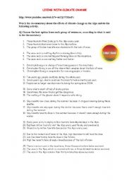 English Worksheet: Living with Climate Change