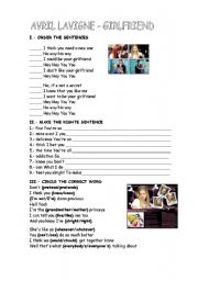 English Worksheet: Girlfriend