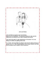 English worksheet: A wedding