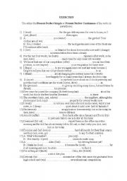 English Worksheet: present perfect simple or present perfect continuous