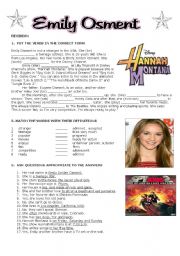 English Worksheet: Emily Osment