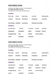 English Worksheet: Describing Films