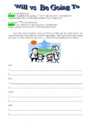 English Worksheet: Will vs Be Going to