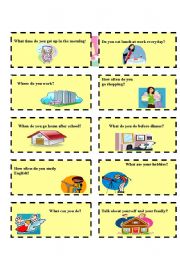 English Worksheet: SPEAKING CARDS