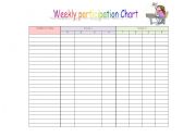English worksheet: participation chart