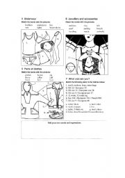 English Worksheet: TALKING ABOUT CLOTHES