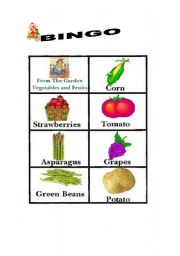 English worksheet: products come from garden 