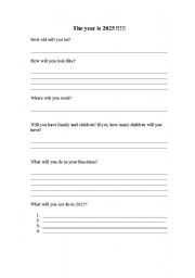 English Worksheet: the year is 2025!