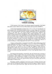 English Worksheet: Global Warming 