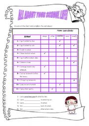 SCHOOL LIFE - ADVERBS OF  FREQUENCY - SIMPLE PRESENT