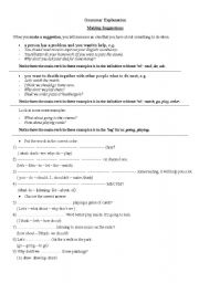 English worksheet: suggestions