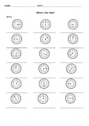 English Worksheet: What time is it?