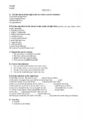 English worksheet: test-adjectives