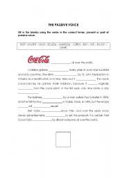 English Worksheet: Coca-Cola / Passive voice - present and past