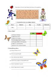 English Worksheet: Diana and Elisa